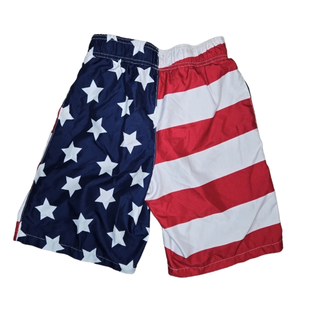 OP Ocean Pacific Boys American Flag Swim Shorts Size Large (10/12) - Picture 2 of 4